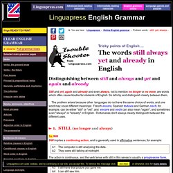 Still yet already again. English grammar explained