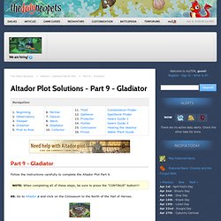 Altador Plot Solutions - Part 9 - Gladiator