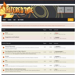 Altered Time Forums
