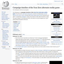 [ARG] Campaign timeline of the Year Zero alternate reality game