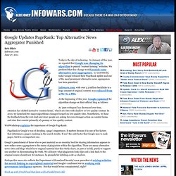 » Google Updates PageRank: Top Alternative News Aggregator Punished Alex Jones