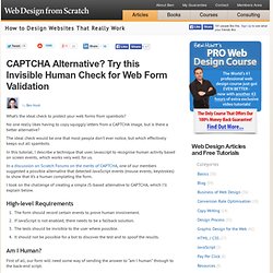 Alternative to CAPTCHA - Protect Web Forms from Spam with Javascript