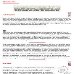 Alternative theories of consciousness: some interesting ideas summarised and discussed.