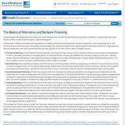 The Basics of Alternative and Nonbank Financing
