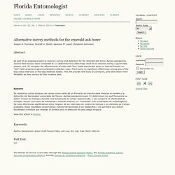 FLORIDA ENTOMOLOGIST - MARS 2019 - Alternative survey methods for the emerald ash borer