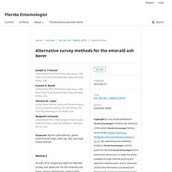 FLORIDA ENTOMOLOGIST - MARS 2019 - Alternative survey methods for the emerald ash borer