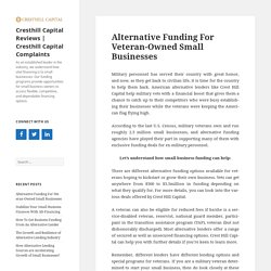 Alternative Funding For Veteran-Owned Small Businesses