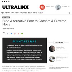 Free Alternative Font to Gotham & Proxima Nova