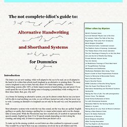 A Guide to Alternative Handwriting and Shorthand Systems