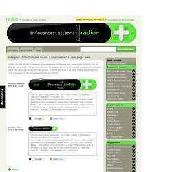 Info Concert Radio - Alternative en ligne sur radio.fr - La radio sur internet avec plus de 3000 stations.