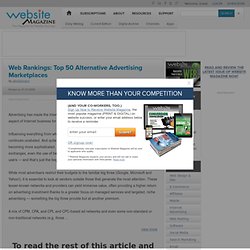 Web Rankings: Top 50 Alternative Advertising Marketplaces - Webs