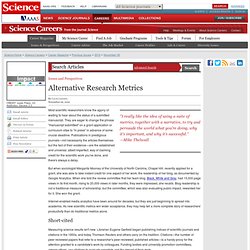 Alternative Research Metrics