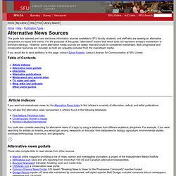 Alternative News Sources