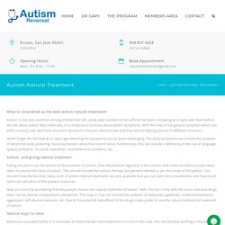 Get Natural Treatment for Autism in the USA