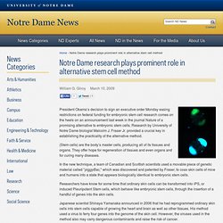 Notre Dame research plays prominent role in alternative stem cell method