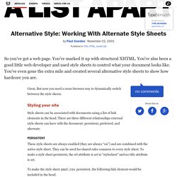 Alternative Style: Working With Alternate Style Sheets
