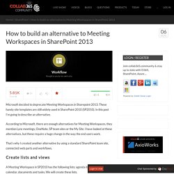 The alternative for Meeting Workspaces in SharePoint 2013 - SharePoint Community