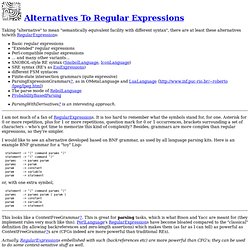 Alternatives To Regular Expressions