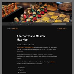 Alternatives to Maslow: Max-Neef - www.mbanights.com