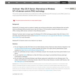 Mac OS X Server: Alternatives to Windows NT 4.0 domain control (PDC) technology