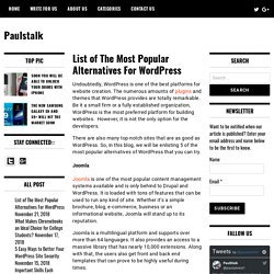 List of The Most Popular Alternatives For Wordpress - Paulstalk