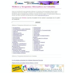 Médicos y Terapeutas Alternativos en Colombia - Directorio de Terapeutas Alternativos Terapias alternativas