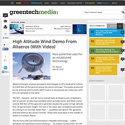 High Altitude Wind Demo From Altaeros (With Video)