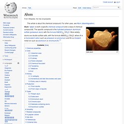 Alum (douple sulfate)