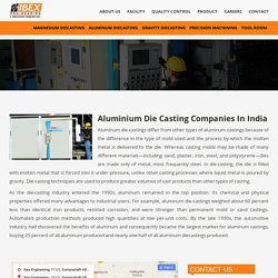 Aluminium Die Casting Companies In India - Ibex Engineering