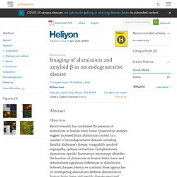 Imaging of aluminium and amyloid β in neurodegenerative disease