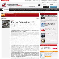 Encore l'aluminium (2/2) - Techniques de lIngénieur