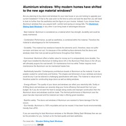 Aluminium windows- Why modern homes have shifted to the new age material windows?