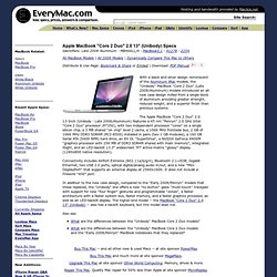 MacBook "Core 2 Duo" 2.0 13" (Unibody) Specs (Late 2008 Aluminum, MB466LL/A, MacBook5,1, A1278, 2254
