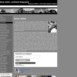 Alvar Aalto : architect biography