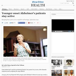 Younger onset Alzheimer's diagnosis doesn't rule out active life