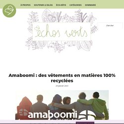 Amaboomi : des vêtements en matières 100% recyclées