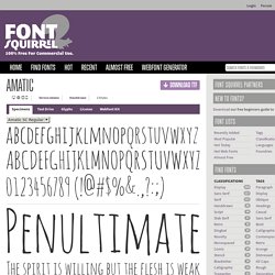 Free Font Amatic by Vernon Adams