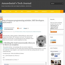 Top 5 Common programming mistakes .NET developers must avoid !!