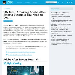 50+ Most Amazing Adobe After Effects Tutorials You Need to Learn