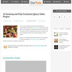 The Best 20 Amazing and Fully Functional jQuery Slider Plugins