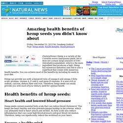 Amazing health benefits of hemp seeds you didn't know about