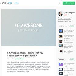 50 Amazing jQuery Plugins That You Should Start Using Right Now