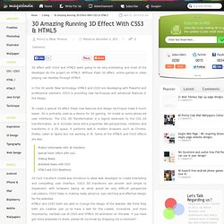 30 Amazing running 3D effect with CSS3 & HTML5 - Magazinein