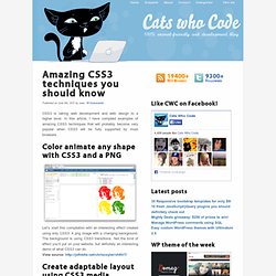 Amazing CSS3 techniques you should know