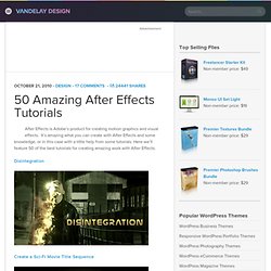 50 Amazing After Effects Tutorials