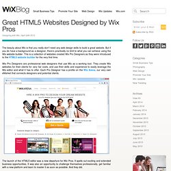 Amazing HTML5 Websites Designed by Wix Pros