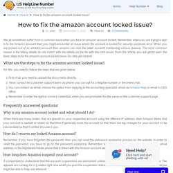 How to fix the amazon account locked issue?