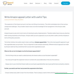 Write Amazon appeal Letter with useful Tips