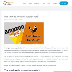 How to write Amazon Appeal Letter