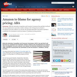 Amazon to blame for agency pricing: ABA